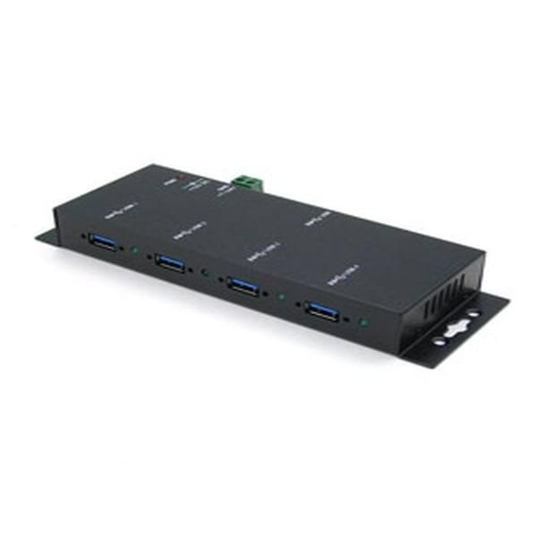 Industrial 4-Port USB3.0 Hub, Metal Case, with Locking Feature, No PA